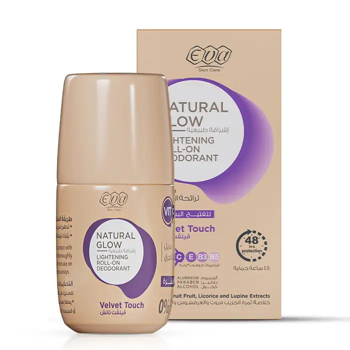 Eva Skin Care Natural Glow Lightening Roll On Deodorant " Velvet Touch " 60 Gm